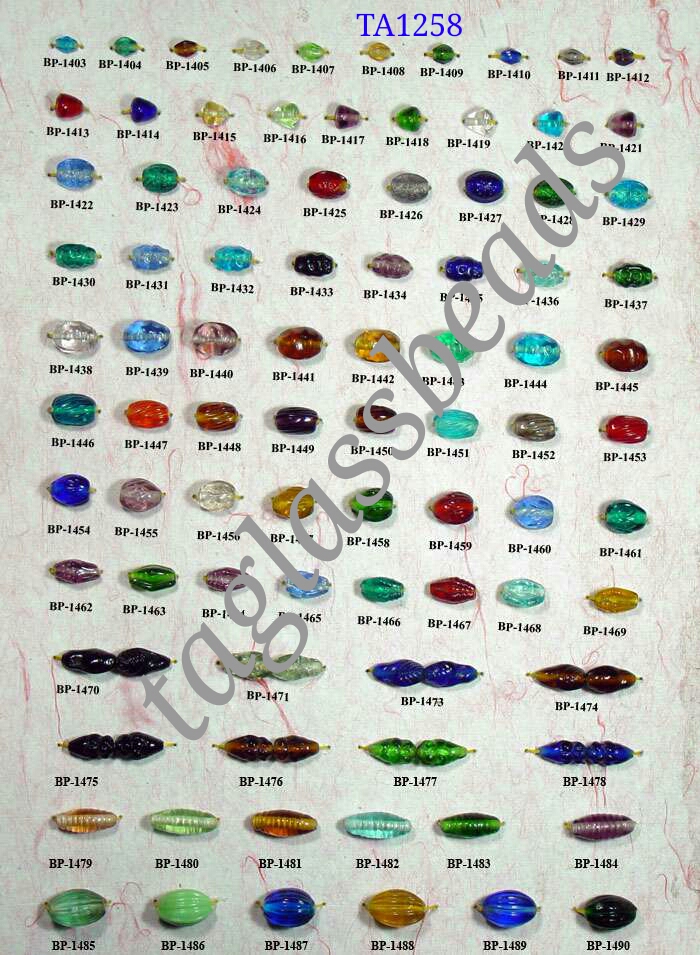 Colour  Card Glass Beads